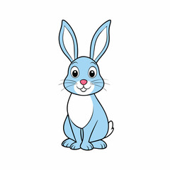 rabbit line art whit white background, vector illustration cartoon