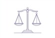 © DZMITRY - White background with one continuous line of legal scales for courts