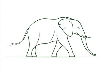 Wall Mural - This is a continuous one line drawing of an African elephant. Wild animal. Logo identity for a big elephant company. African zoo animals under conservation in a national park. Modern graphic design