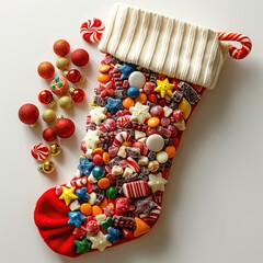 Sticker - Christmas Stocking Filled with Candy