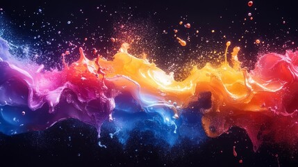 Wall Mural - Colorful Paint Splash Explosion Generative AI