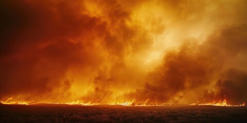 Poster - Wildfires grassland fires sandstorms gusty winds dust storms environmental calamities intense gales climate change impacts woodland flames unauthorized deforestation