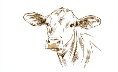 The Chinese new year 2021 is the year of the cow, a continuous line