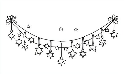 Wall Mural - Merry Christmas decoration in one line.