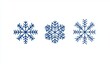 © VIK - One line art design of snowflakes in blue and white colors for a modern background, banner, or poster for the Christmas and New Year celebrations.