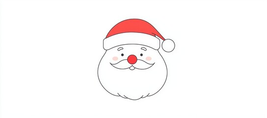 Wall Mural - a continuous line drawing of santa claus isolated on a white background.