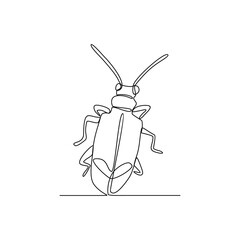 Poster - One continuous line drawing of 
insect vector illustration. Animal insect themes design concept in simple linear style. Sensory organs used for touch, smell, and sometimes taste. good for education.