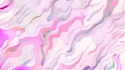 Poster - Abstract wavy pastel shapes animation with pink, white, and purple colors