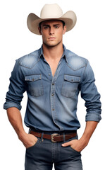 Wall Mural - Thai cowboy style denim shirt adult.