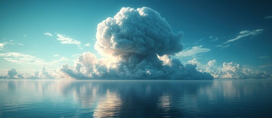 Wall Mural - Massive Cumulus Cloud Over Calm Ocean