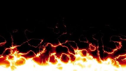 Fototapete - Flames of fire on black background in slow motion. Loop 4k