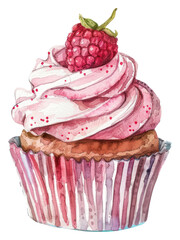 Canvas Print - PNG  Cupcake raspberry dessert produce.