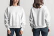 © GreenOptix - White crewneck sweatshirt front and back