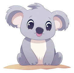 Canvas Print - Cute baby koala cartoon mammal animal.