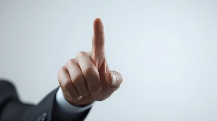Aufkleber - Businessman Pointing at Invisible Screen with Confidence and Purpose