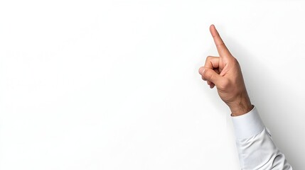 Poster - Businessman s Hand Gesturing Towards Unseen Digital Interface