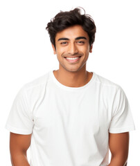 Canvas Print - Man t-shirt portrait smiling.