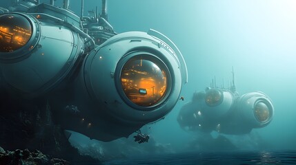 Aufkleber - Cutting Edge Deep Sea Research Facility Exploring Ocean Ecosystems in Underwater City