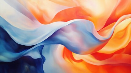 Wall Mural - Abstract swirling colors of blue, orange, and soft gradients.