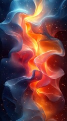 Wall Mural - abstract 3d rendering of undulating multicolored liquid forms vibrant hues blend seamlessly creating