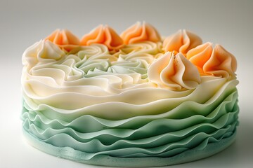 Sticker - Pastel ombre cake with ruffle frosting