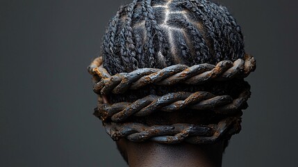 Wall Mural - A symbolic image of a neck wrapped in chains, representing the feeling of being trapped by stiffness.