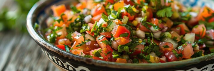 Canvas Print - Mechouia Salad, a traditional dish celebrated in Tunisian cuisine.