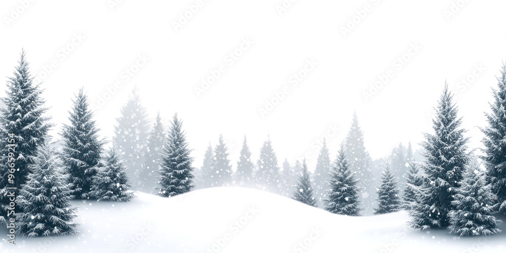 PNG A snowy landscape with many pine trees covered in snow background ...