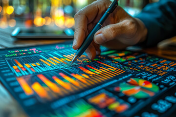Poster - A consultant presenting a market research report with charts and graphs, highlighting the role of data in strategic decision-making. Concept of market research and business analytics.