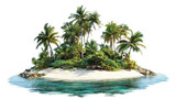 tropical island on a transparent background