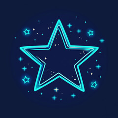 Wall Mural - Sparkling Star Icon: Bright Celestial Graphics for Inspirational Themes