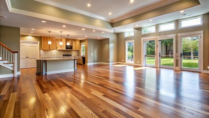 Wood oak flooring in a modern home , oak, hardwood, floor, interior, design, natural, home, texture, smooth, planks, material