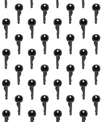 Sticker - Vector seamless pattern of hand drawn sketch doodle key isolated on white background