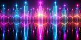 Pulsating neon gradients mirroring electronic dance music beat, neon, electronic, dance, music, visualization, pulse, gradient