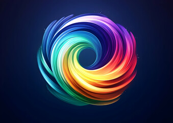 Poster - A vibrant swirl of colorful waves blending harmoniously, creating a dynamic and captivating visual effect on a dark background.