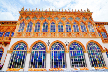 Sarasota, Florida, USA - 09 08 2024: The landscape of The John and Mable Ringling Museum of Art