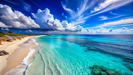 Wall Mural - Blue water with beautiful sky and cloud