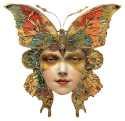 Poster - PNG  Surreal butterfly mask art