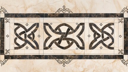 Poster - Elegant Marble Floor Design with Intertwined Pattern