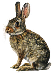 Poster - PNG  Detailed rabbit illustration for nature