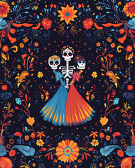 A beautifully designed Dia de Los Muertos