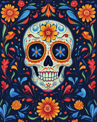 A beautifully designed Dia de Los Muertos