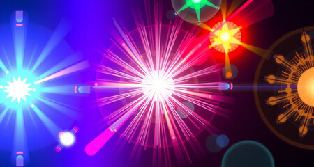 Wall Mural - vibrant array of colorful lights on a black background, creating a vivid and eye-catching display. l