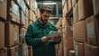 © hanafi 99d - Warehouse Worker Checking Inventory