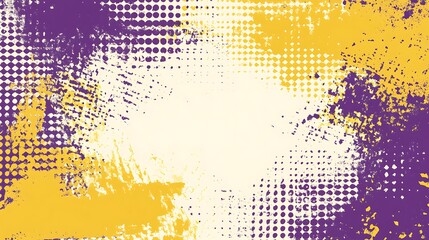 Wall Mural - Abstract Background with Yellow, Purple, and White Splashes and Dots