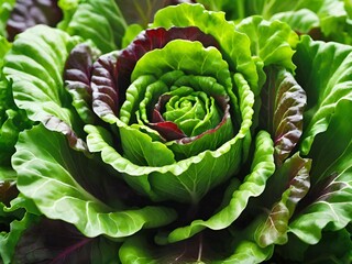 Poster - green lettuce salad leaf close up