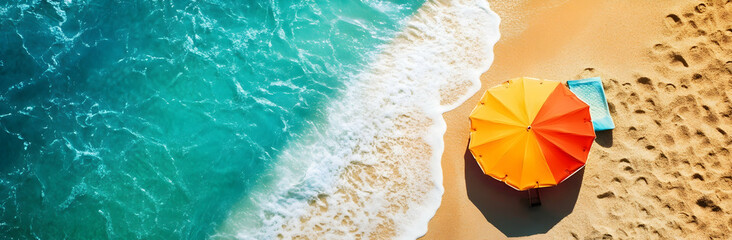 Colorful summer holiday beach web banner background   