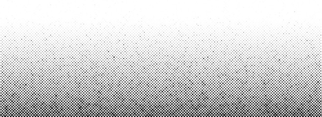 Poster - Grunge halftone gradient background. Faded grit noise texture. Black sand particle wallpaper. Retro pop art pixel backdrop. Anime or manga comic overlay. Vector dots and speckles textured template