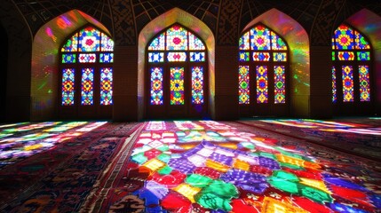 Sticker - Stained Glass Mosque Interior