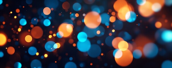 Poster - colorful bokeh lights on dark background